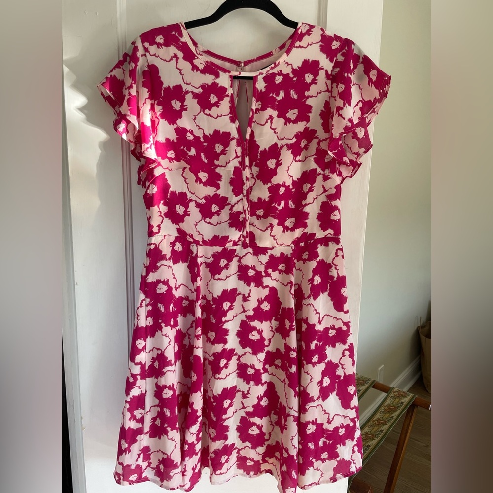 Pink and white floral Banana Republic dress